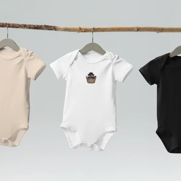 Embroided Organic Cotton Baby Bodysuit