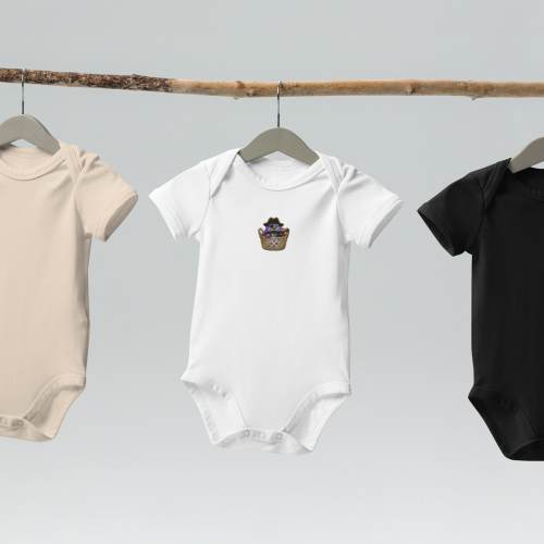 Embroided Organic Cotton Baby Bodysuit