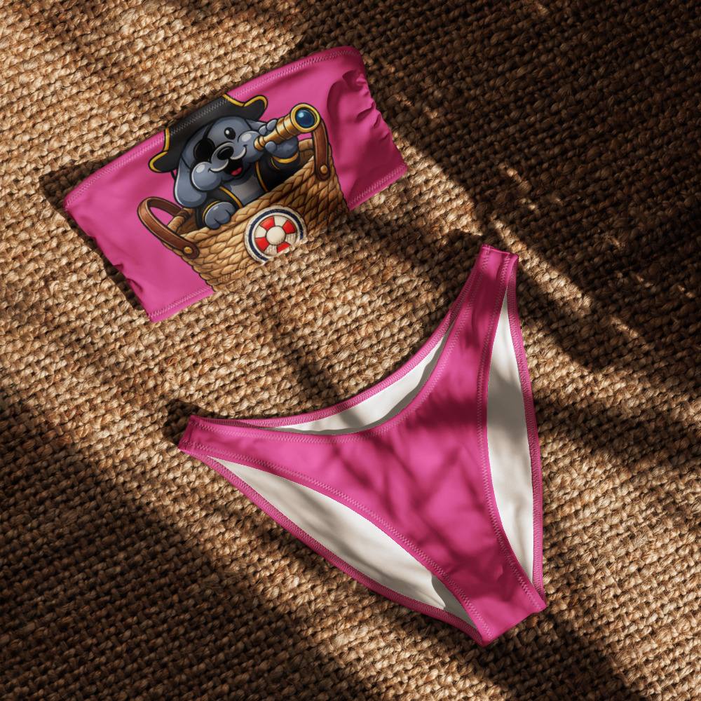 All-Over Print Recycled Bandeau Bikini